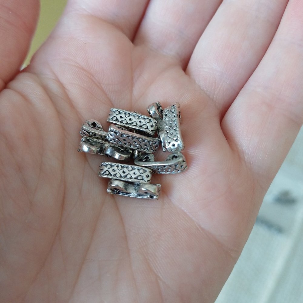 2 Holes Antique Sylver Spacer Bars Jewelry Making 10 pcs